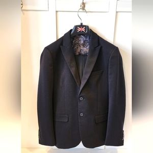 Men's Suit - "For Him London" Suit Black Jacket & Pants - Small, Skinny Fit
